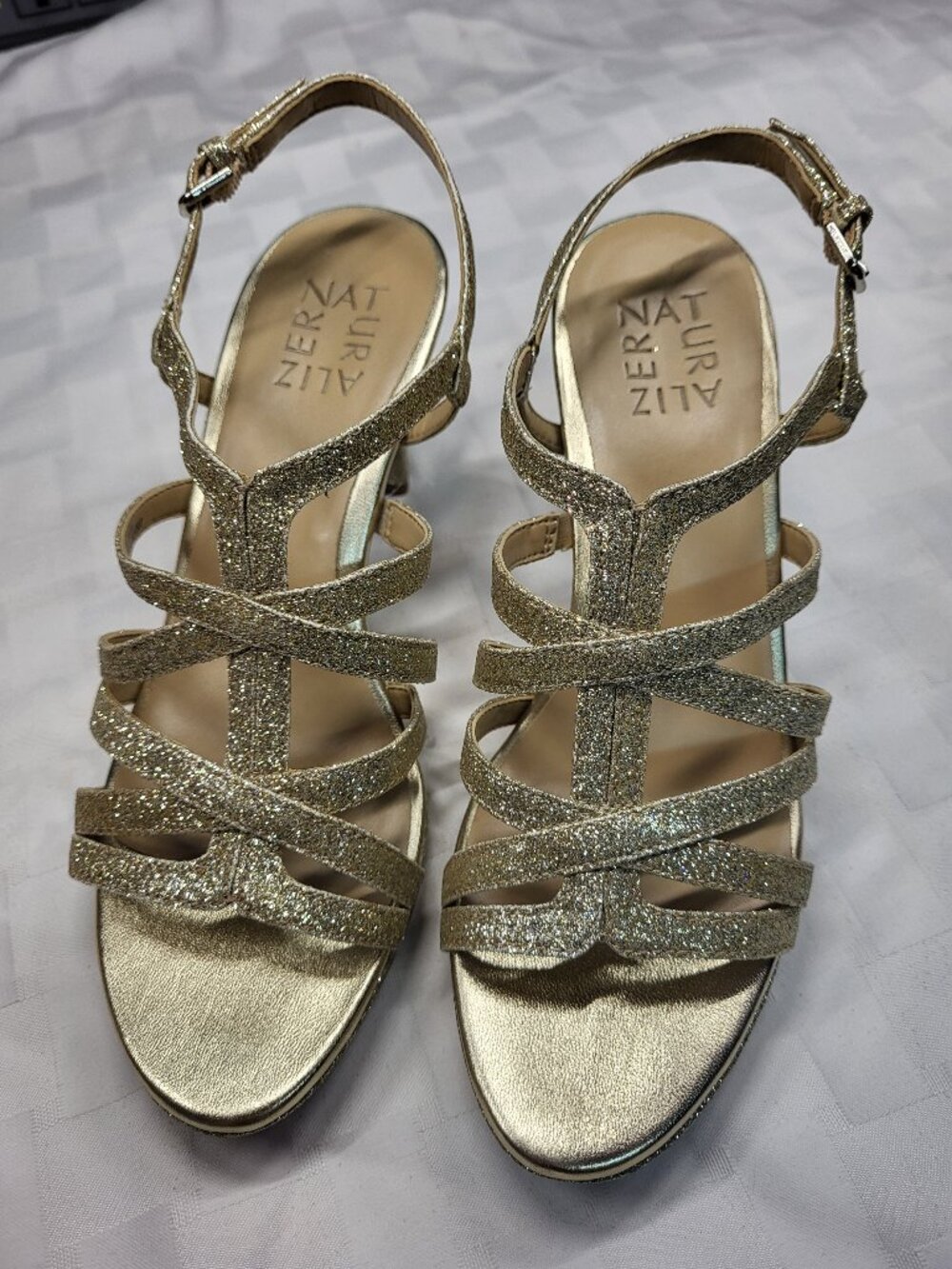 Naturalizer Gold Glitter Women's Dress Shoes Like New Size 6.5 M